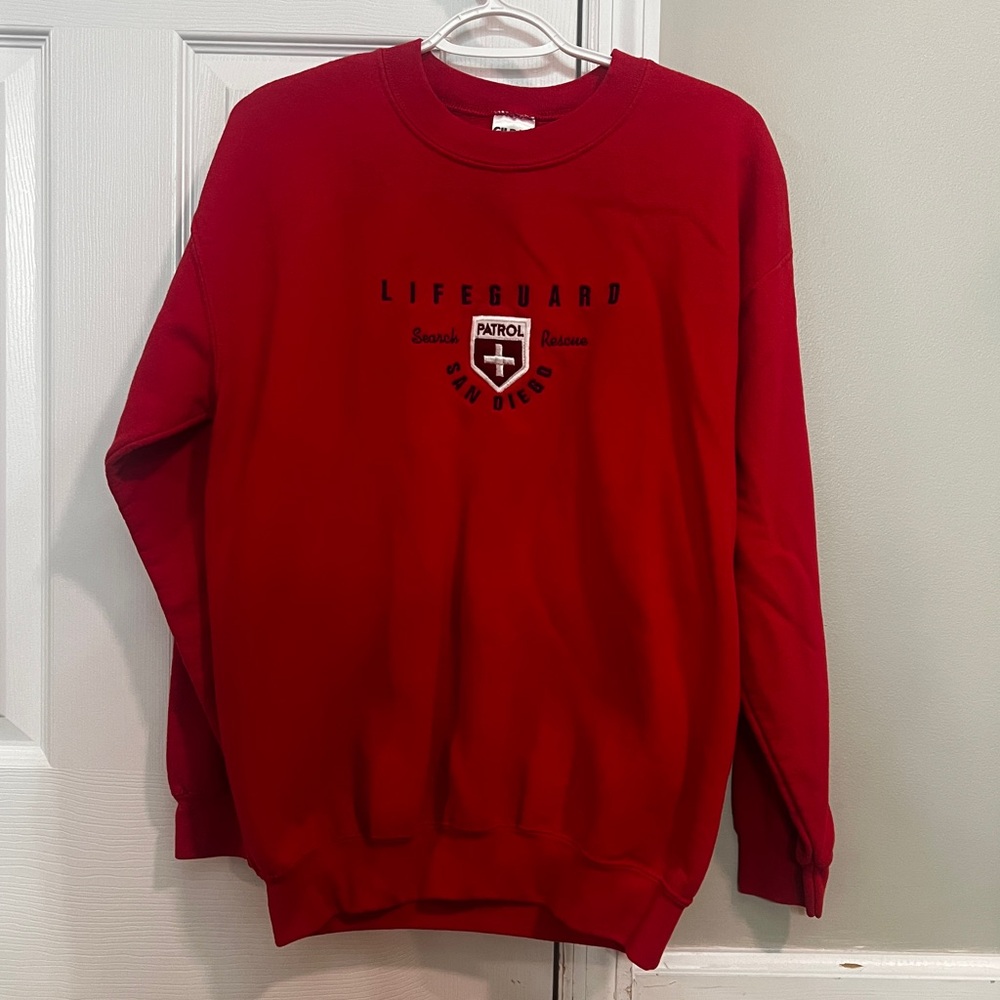 San Diego Life Guard Medium Red Crewneck